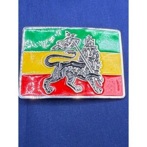 Vintage Rastafarian Belt‎ Buckle Lion Of Judah Hippie Ethiopian
